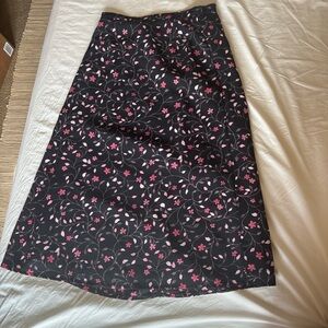 Vintage Floral Black and Pink Women's Skirt